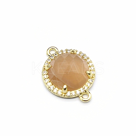 Natural Sunstone Connector Charms PW-WGD2653-01-1