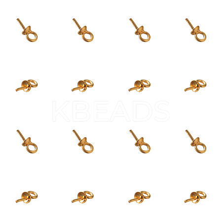 304 Stainless Steel Cup Pearl Peg Bails Pin Pendants STAS-UN0003-95G-1