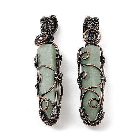 Natural Green Aventurine Pendants G-K338-28R-05-1