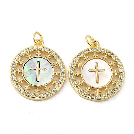 Brass Micro Pave Cubic Zirconia Pendants ZIRC-P110-02G-1