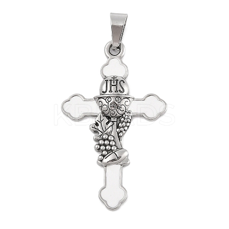 304 Stainless Steel Enamel Pendants X-STAS-D112-02P-1