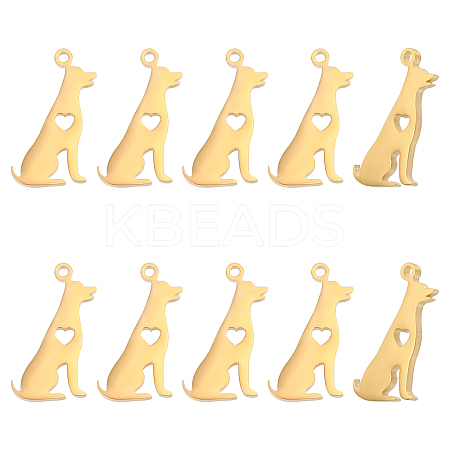 10Pcs 201 Stainless Steel Pendants STAS-UN0030-51-1