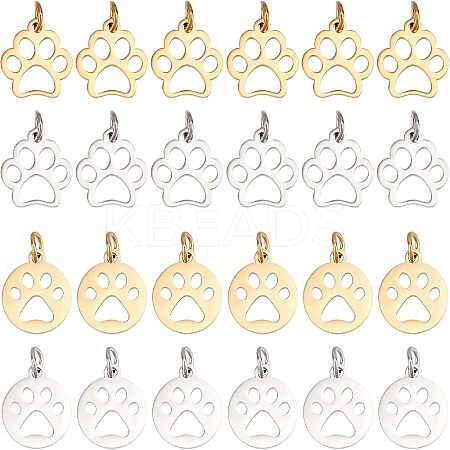 24Pcs 2 Style 304 Stainless Steel Pendants STAS-UN0032-32-1
