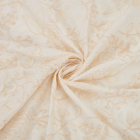 Flower Pattern Embroidery Cotton Fabric DIY-WH0580-48-1