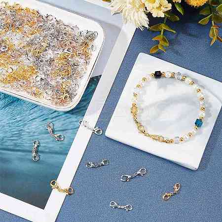 160Pcs 2 Style Zinc Alloy/Stainless Steel Lobster Claw Clasps FIND-PH0004-16-1