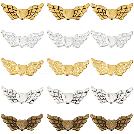 150Pcs 5 Colors Tibetan Style Alloy Angeltee Beads FIND-SC0009-30-1