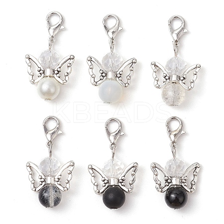 50Pcs Angel Glass Pendant Decoration HJEW-JM02645-06-S-1