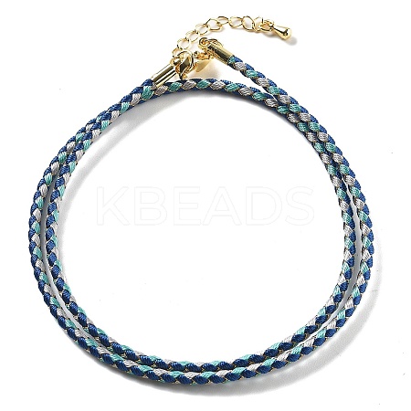 Polyester Cord Braided Necklace Makings MAK-L043-03G-13-1