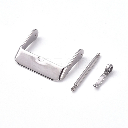 316L Stainless Steel Watch Band Clasps STAS-WH0016-01A-P-1