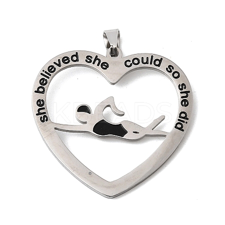 304 Stainless Steel Enamel Pendants STAS-H247-07P-01-1