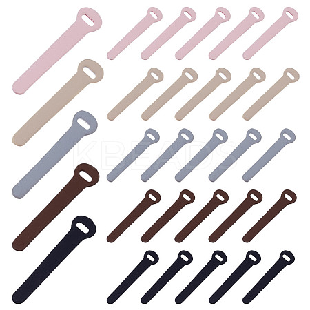 30Pcs 5 Colors Imitation Leather Zipper Pull Fixer Replacement for Tab Luggage Purse Repair Accessories FIND-NB0006-55-1