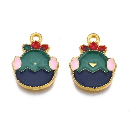 Rack Plating Alloy Enamel Pendants ENAM-S122-56G-1