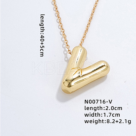Stainless Steel Party Balloon Letter Pendant Cable Chain Necklaces for Women YF1942-22-1