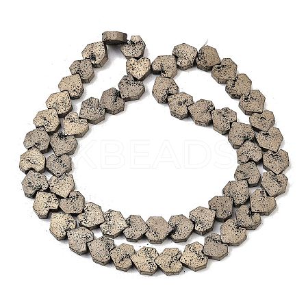 Electroplated Natural Lava Rock Beads Strands G-K388-04A-08-1
