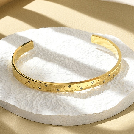 304 Stainless Steel Cuff Bangles BJEW-P348-02D-G-1