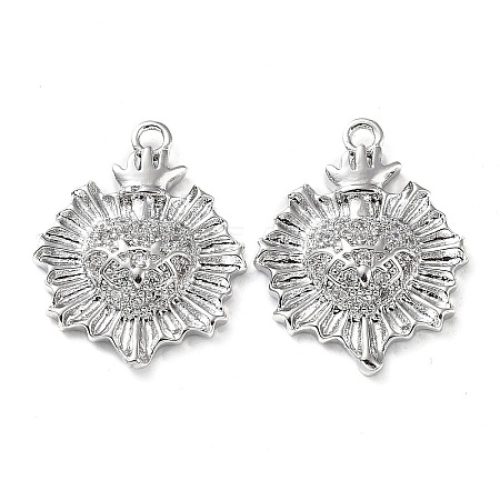 Rack Plating Brass Micro Pave Cubic Zirconia Pendants KK-K333-80P-1