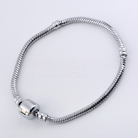 Brass European Style Bracelets for Jewelry Making KK-R031-05-1