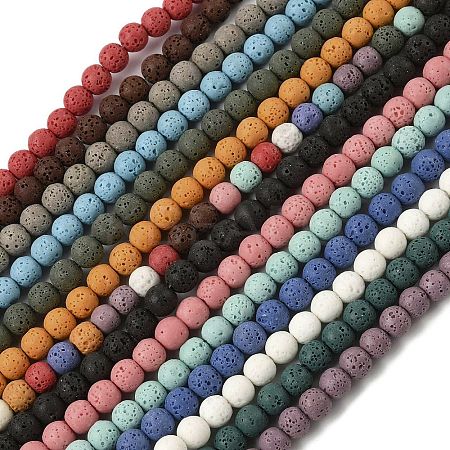 Handmade Porcelain Imitation Lava Rock Beads Strands PORC-P032-06M-1
