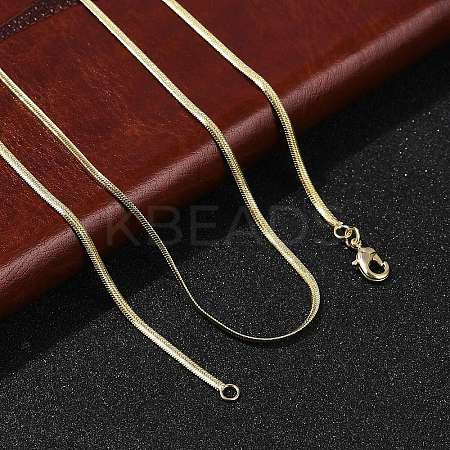 2mm Rack Plating Brass Herringbone Chain Necklaces for Women Men MAK-L044-20G-1