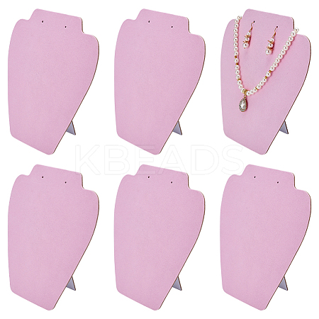 Bust Shaped Velvet Necklaces Jewelry Display Stands ODIS-WH0043-159B-1