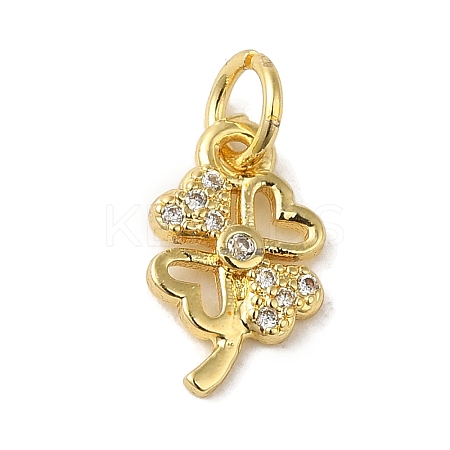 Brass Micro Pave Clear Cubic Zirconia Pendants KK-R162-006C-G-1