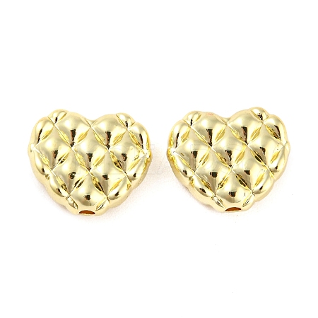 Rack Plating Alloy Waffle Beads PALLOY-D023-25G-1