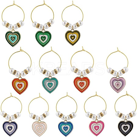 Brass Wine Glass Charms AJEW-SC0002-46-1