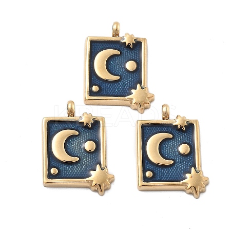 304 Stainless Steel Enamel Pendants STAS-Z121-41G-1
