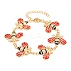 304 Stainless Steel Enamel Link Chain Bracelets for Women BJEW-H641-04G-2