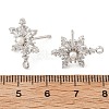 Brass Micro Pave Cubic Zirconia Stud Earring Findings KK-K371-34P-3