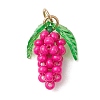 Glass Seed Beaded Grape Pendants PALLOY-MZ00467-2