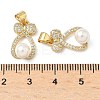 Brass Micro Pave Cubic Zirconia Pendants and ABS Imitation Pearl KK-Q068-23G-3