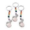 Natural Rose Quartz & Brass Cheetah Keychain KEYC-H019-01P-04-1