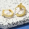 Brass Clear Cubic Zirconia Hoop Earrings EJEW-M047-03G-3