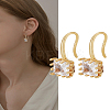 2Pcs Brass Cubic Zirconia Square Dangle Earrings EJEW-LP0007-019G-01-1