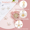 6Pcs Brass Micro Pave Clear Cubic Zirconia Pendants ZIRC-HS0001-08-4
