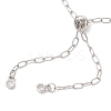 2.5MM 304 Stainless Steel Paperclip Chain Slider Bracelet Making AJEW-JB01557-02-4