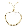 Brass Round Beads Slider Bracelets for Women BJEW-D317-13C-G-4