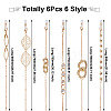 Biyun 6Pcs 6 Style Zinc Alloy Eyeglasses Chains AJEW-BY0001-04-2