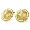 Ion Plating(IP) 304 Stainless Steel Flat Round with Snake Stud Earrings EJEW-I312-07G-2