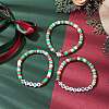 3Pcs 3 Styles Handmade Polymer Clay Beaded Stretch Bracelet Sets BJEW-JB10806-2