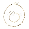 304 Stainless Steel Star Link Chains Necklaces & Bracelets Sets SJEW-JS01371-2