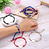 10Pcs 5 Colors DIY Blank Dome Braided Nylon Threads Adjustable Link Bracelet Makings Kits AJEW-TA00026-6