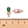 Glass Teardrop Connector Charms KK-M314-14KCG-3