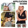 6Pcs Embroidery Beading Felt Cloth Iron On/Sew On Patches with Paillette PATC-HY0002-06-5