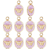 10Pcs Brass Micro Pave Clear Cubic Zirconia Pendants ZIRC-BC0015-13-1