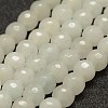 Faceted Natural White Jade Beads Strands X-G-F448-6mm-1