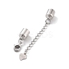 Anti-Tarnish Rhodium Plated 925 Sterling Silver Curb Chain Extender STER-G039-04D-P-2