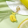 Glass Seed Beaded Banana Pendant Decoration HJEW-MZ00144-1