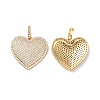 Heart Brass Micro Pave Cubic Zirconia Pendants KK-G435-04G-05-1